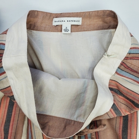 Banana Republic Cream Tan Orange Stripe Skirt 2 - Picture 14 of 14